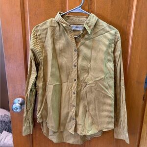 Urban Outfitters Men’s Mustard Yellow & Striped Button Down Long Sleeve Size S